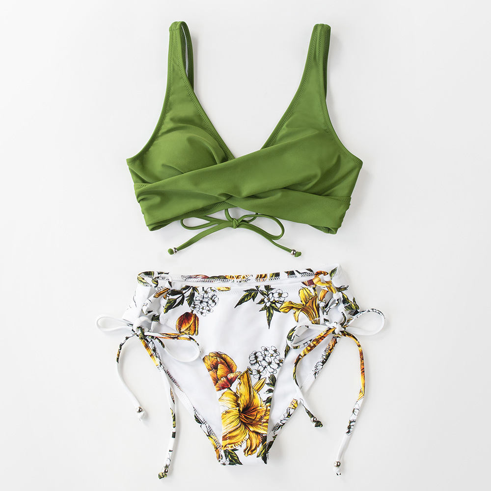 Green_Floral_Wrap_Top_Bikini_Set